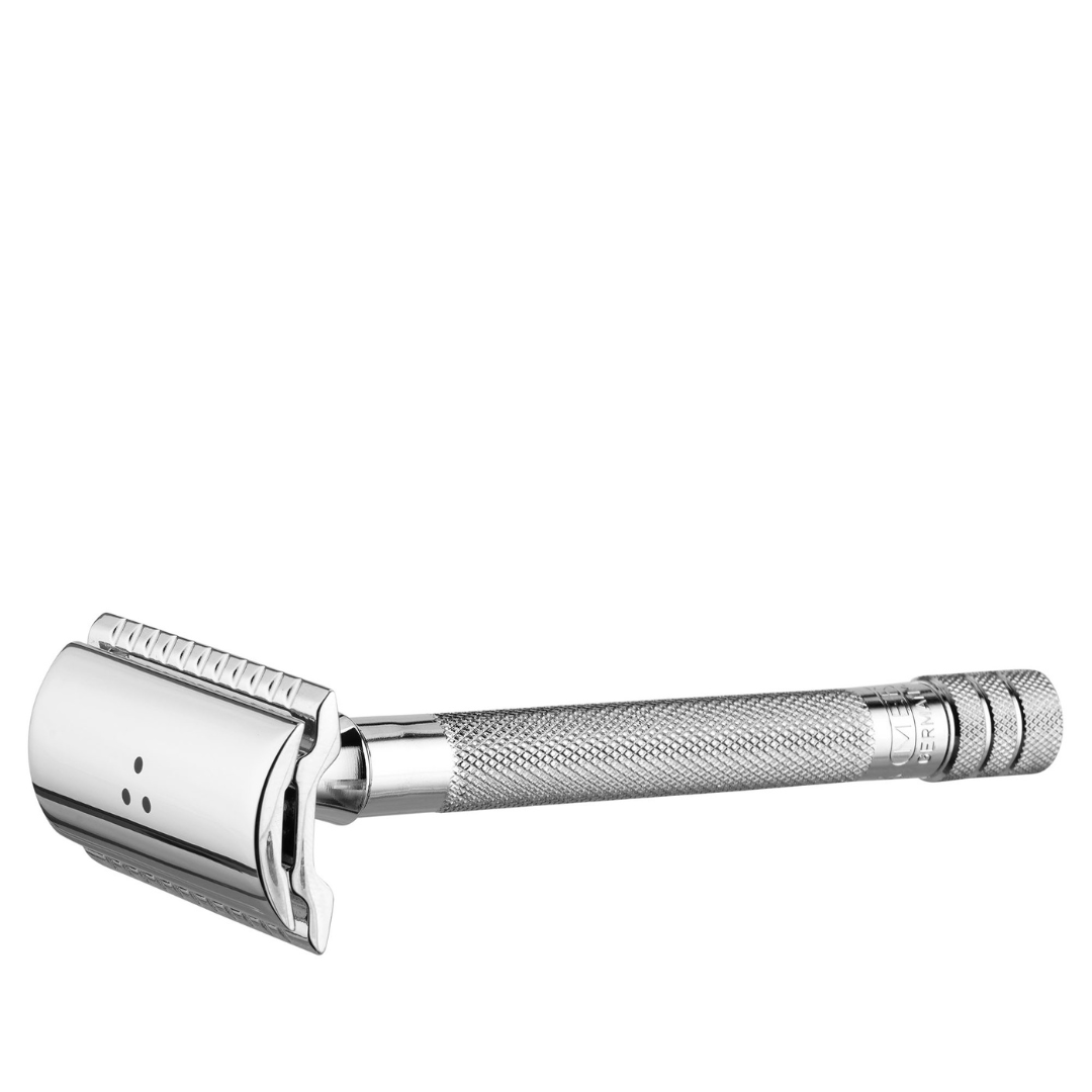 Safety Razor | 100% metal, rust-free | with affordable blades | Unisex | for face, body + intimate areas