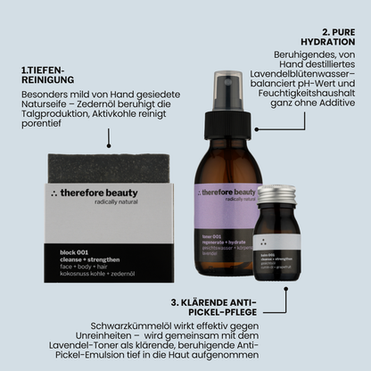 Hautruhe‑Routine für unreine und fettige Haut — 3 sichere Schritte zum reinen, beruhigten Hautbild