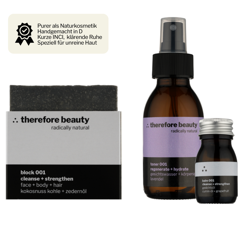 care set 001 | blemish-prone, oily skin | gentle plant power instead of anti-acne treatments
