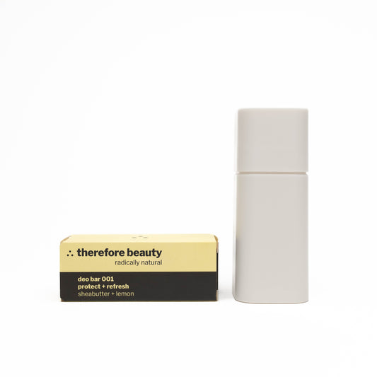 Refillable deodorant | provides intensive care + effectively combats odor | with deposit system