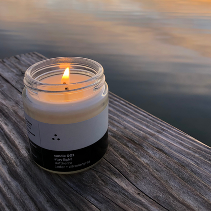 candle 001 | Scented Candle with Cedarwood Oil + Lemongrass | Upcycling Community Project