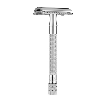 Safety Razor | 100% metal, rust-free | with affordable blades | Unisex | for face, body + intimate areas