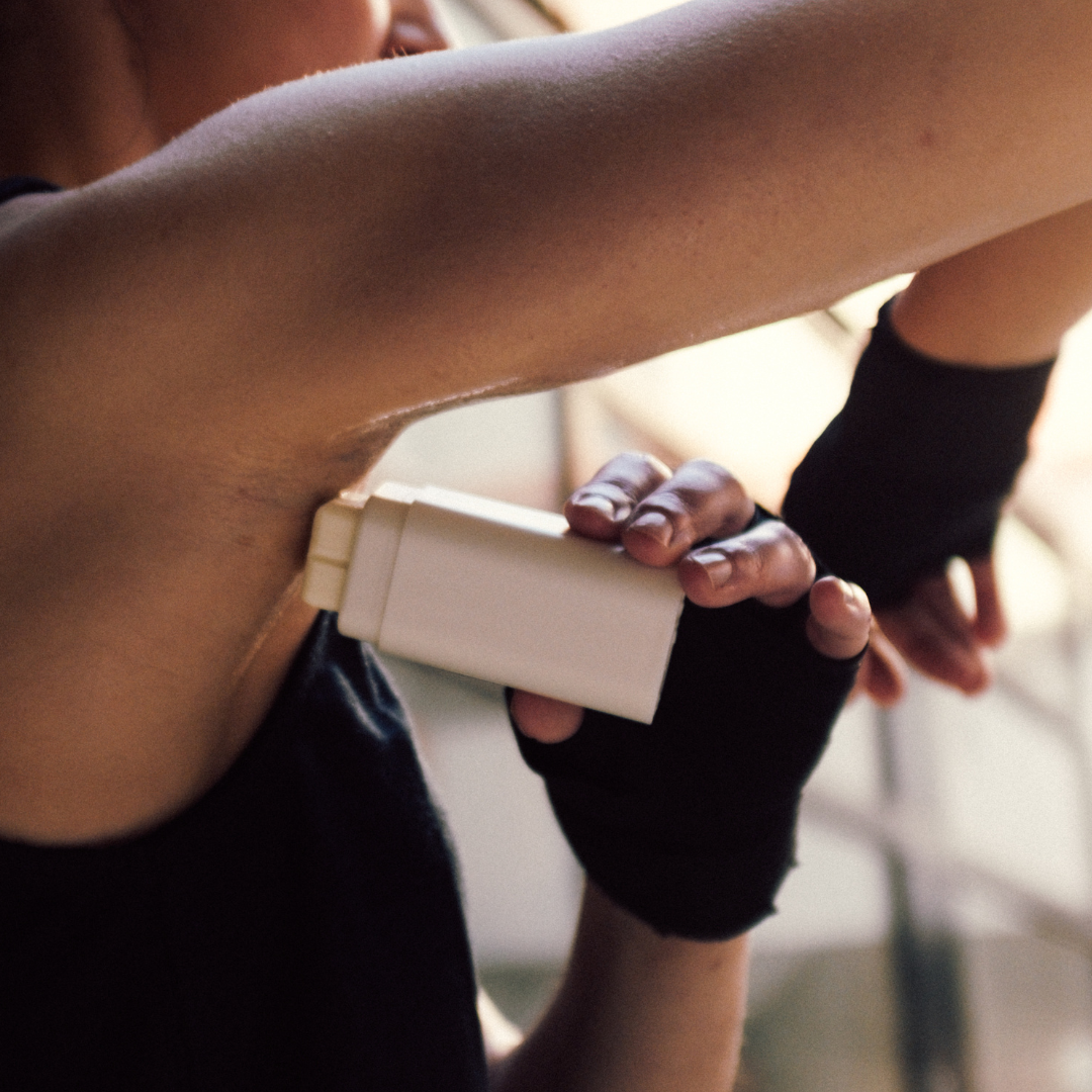 Refillable deodorant | provides intensive care + effectively combats odor | with deposit system