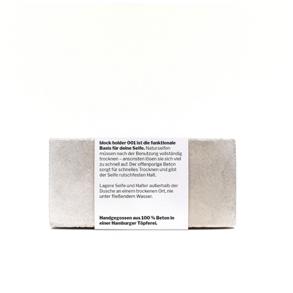 block holder 001 | handcrafted designer soap dish | made of concrete | extends the life of your soap
