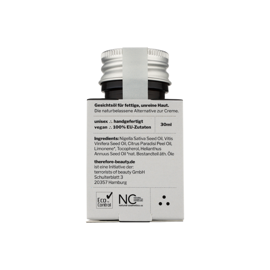 balm 001 | face oil with black seed oil | for blemished skin | fights pimples + acne