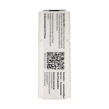 Refillable deodorant | provides intensive care + effectively combats odor | with deposit system